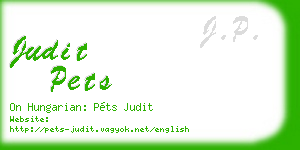 judit pets business card